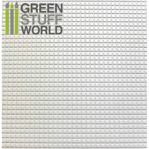 ABS Plasticard - SMALL SQUARES Textured Sheet - A4 1