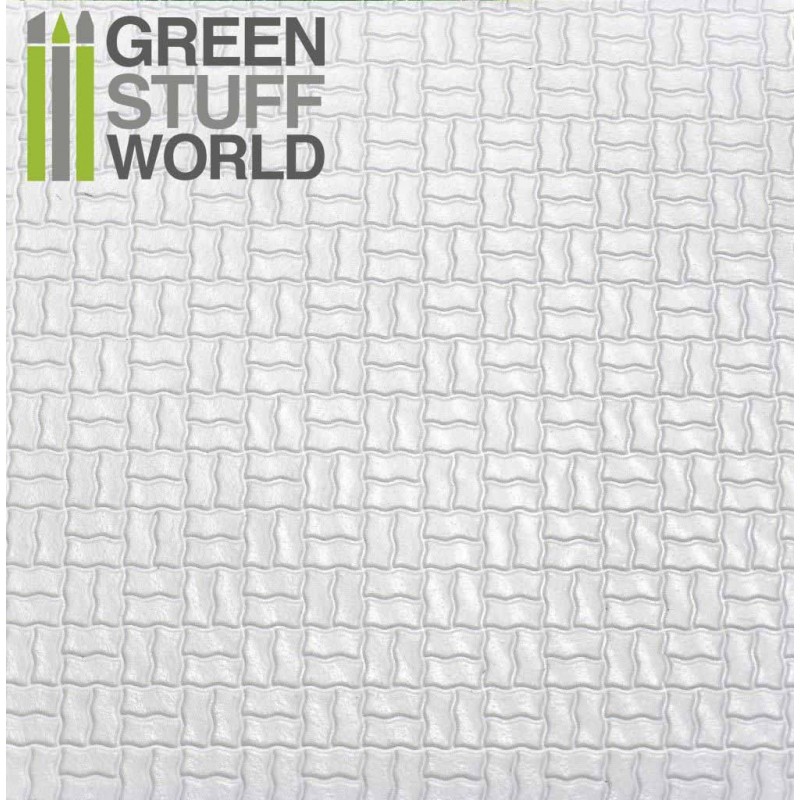 ABS Plasticard - OFFSET CURVED Textured Sheet - A4 1