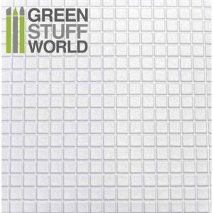 ABS Plasticard - LARGE SQUARES Textured Sheet - A4 1
