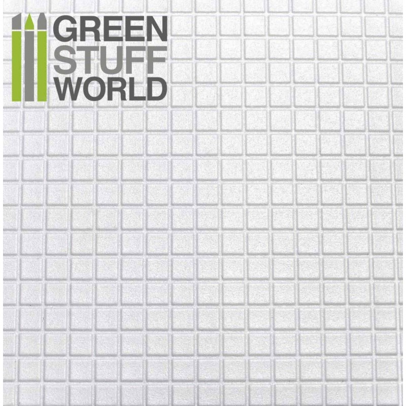 ABS Plasticard - LARGE SQUARES Textured Sheet - A4 1
