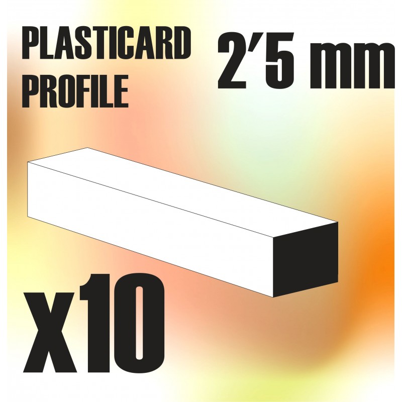 ABS Plasticard - Profile SQUARED ROD 2.5mm 1