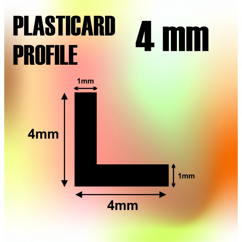ABS Plasticard - Profile ANGLE-L 4mm 2