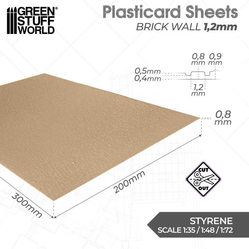 Plasticard - Brick Walls 1.2mm 2
