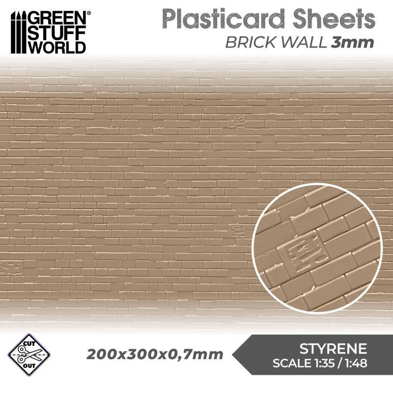 Plasticard - Brick Walls 3mm 1