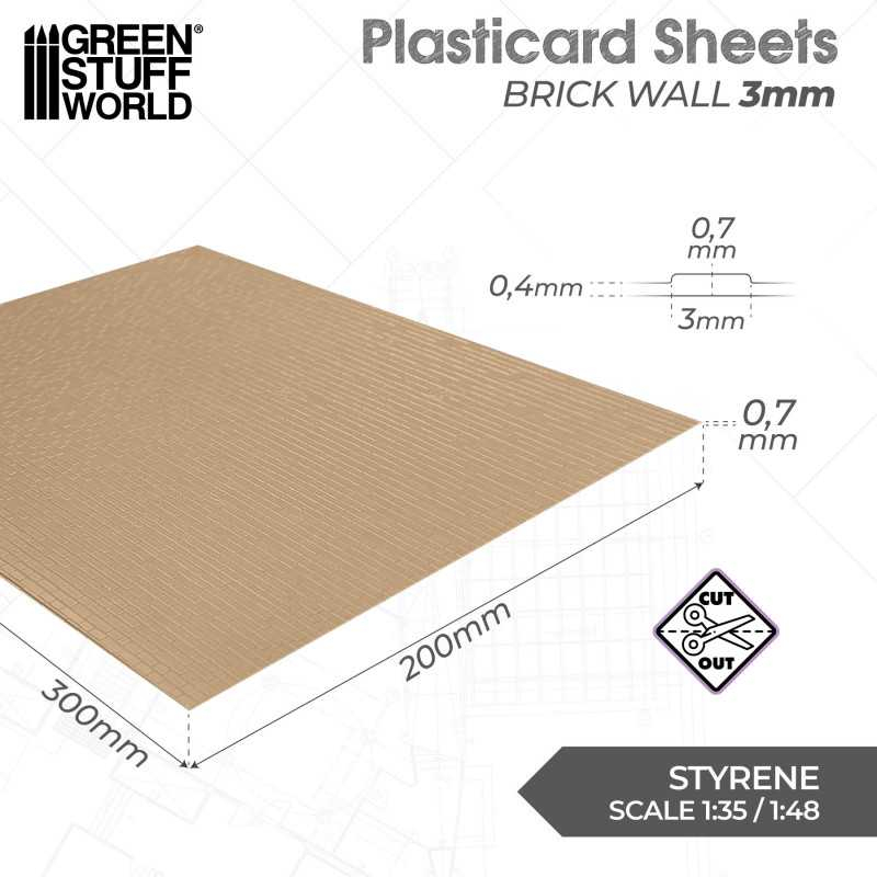 Plasticard - Brick Walls 3mm 2