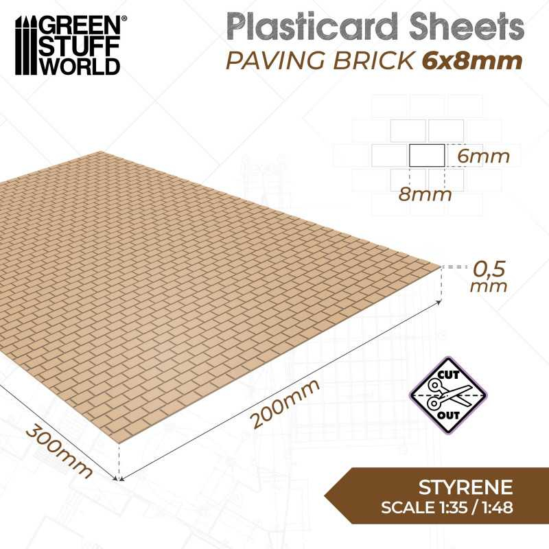 Plasticard - Paving Brick 6x8mm 2
