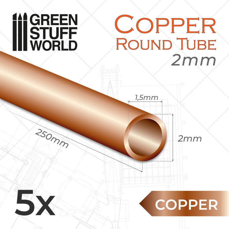 Round Copper tube 2mm 1