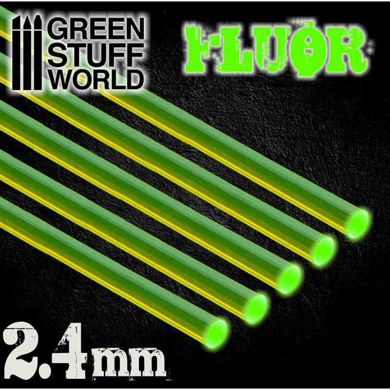 Acrylic Rods - Round 2.4 mm Fluor GREEN 1