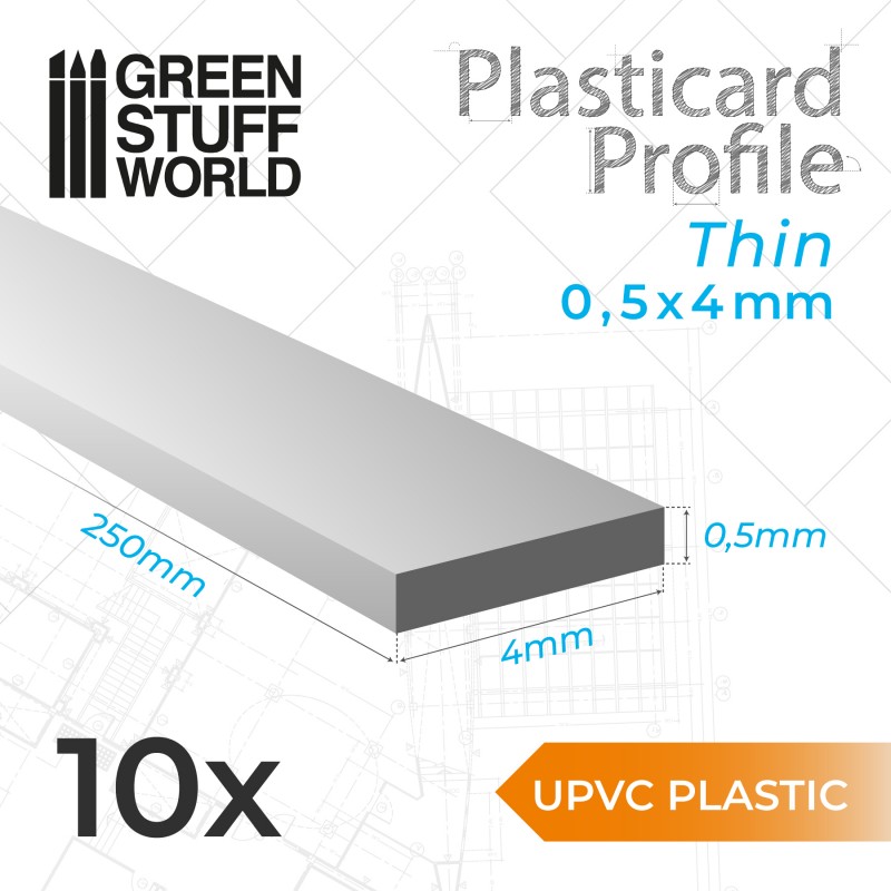 uPVC Plasticard - Thin 0.50mm x 4mm 1