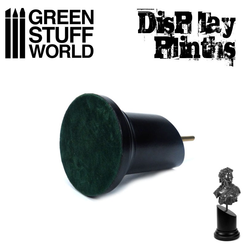 Tapered Round Bust Plinth 3.5x3.5cm Black 3