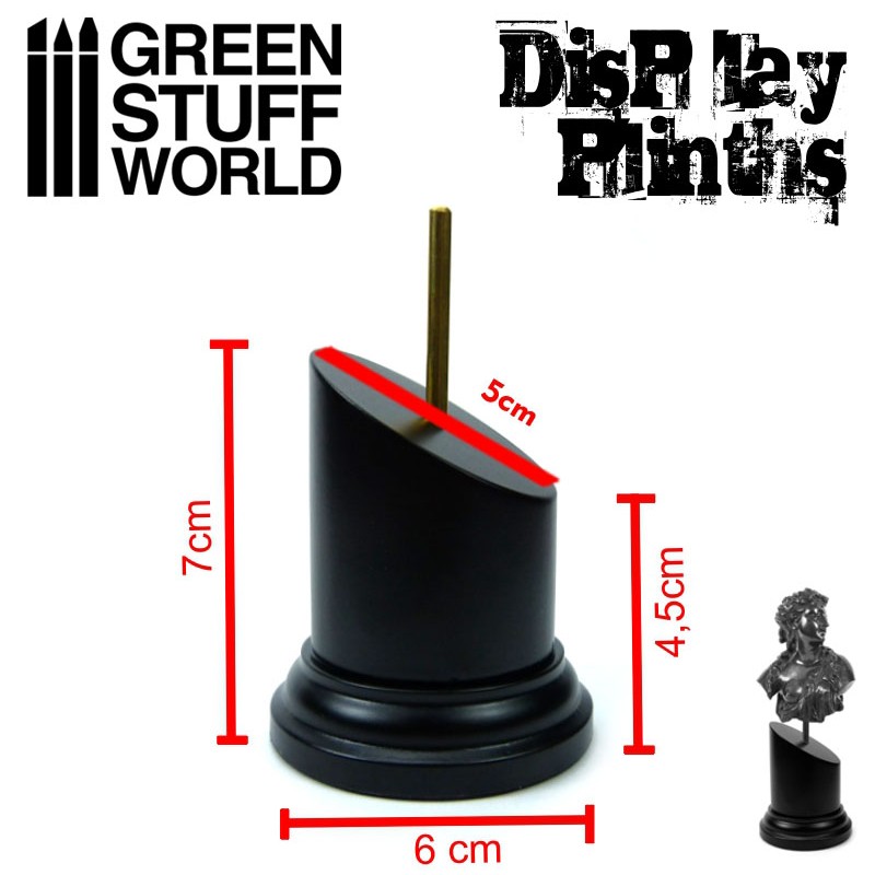 Tapered Round Bust Plinth 5x5cm Black 2