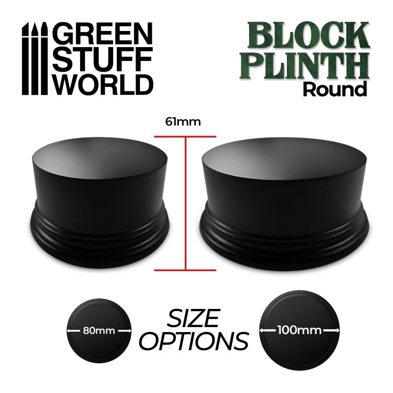 Round Block Plinth 8cm - Black 3