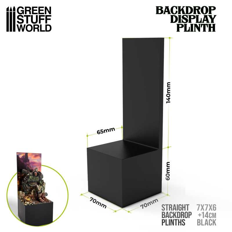 Straight Backdrop Plinths 7x7x6cm Black 2