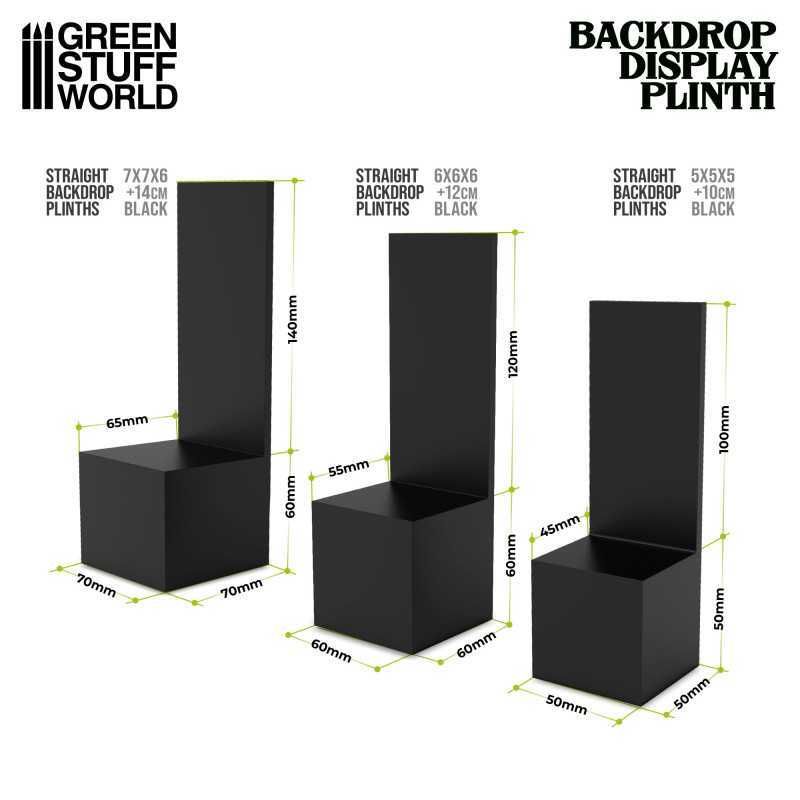Straight Backdrop Plinths 6x6x6cm Black 2