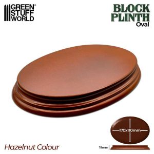Oval Display Plinth 17x11 cm - Hazelnut Brown 1