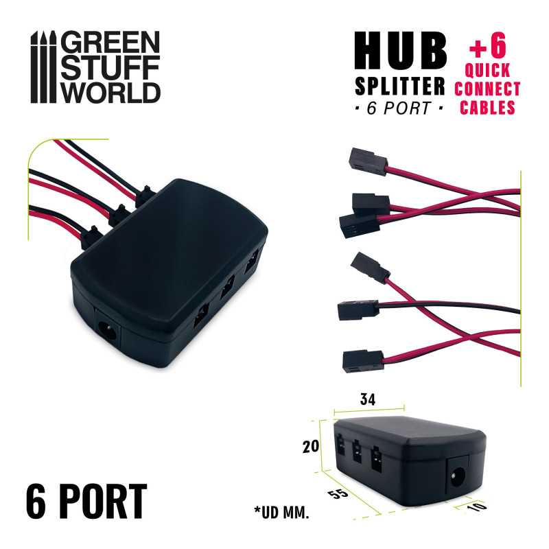 6-port HUB Splitter + 6 Quick Connect Cables 2