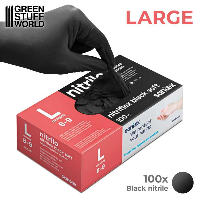 Black Nitrile Gloves - Large 1