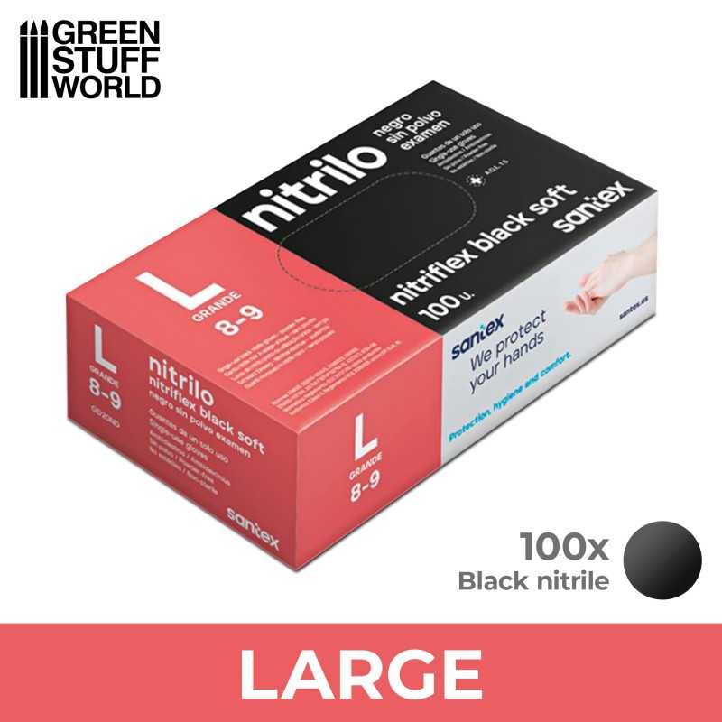 Black Nitrile Gloves - Large 2