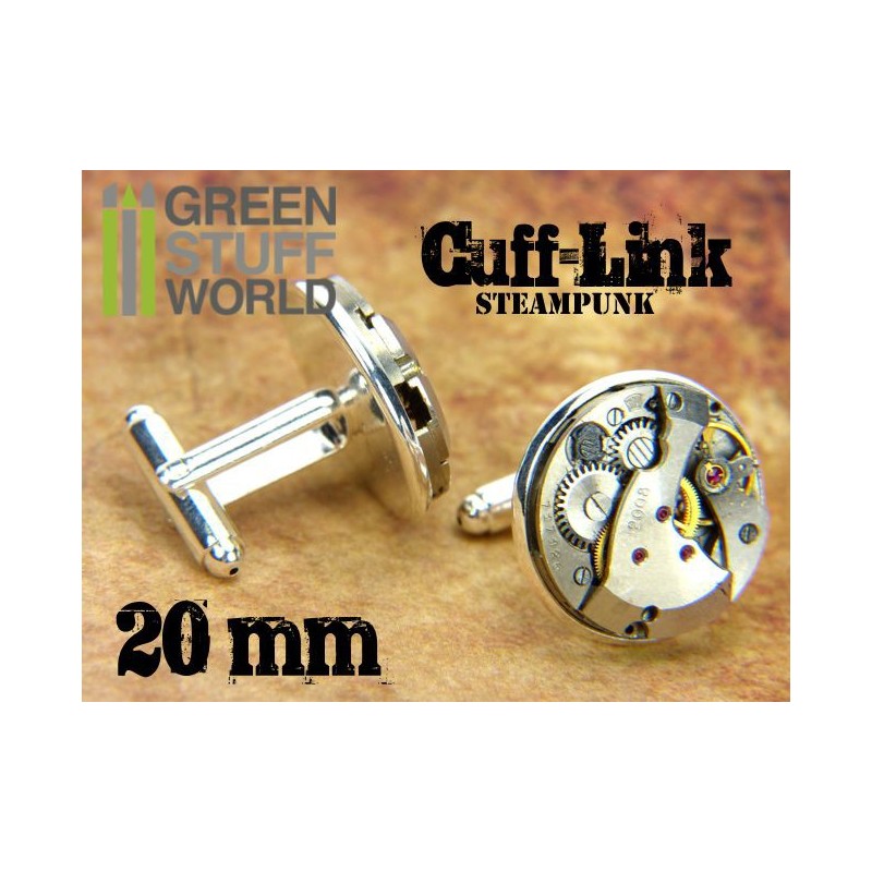 Steampunk CUFFLINKS - 20 mm Round Movements 2