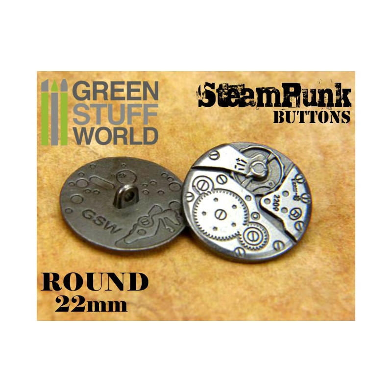 8x Steampunk Buttons WATCH MOVEMENTS - Silver 2