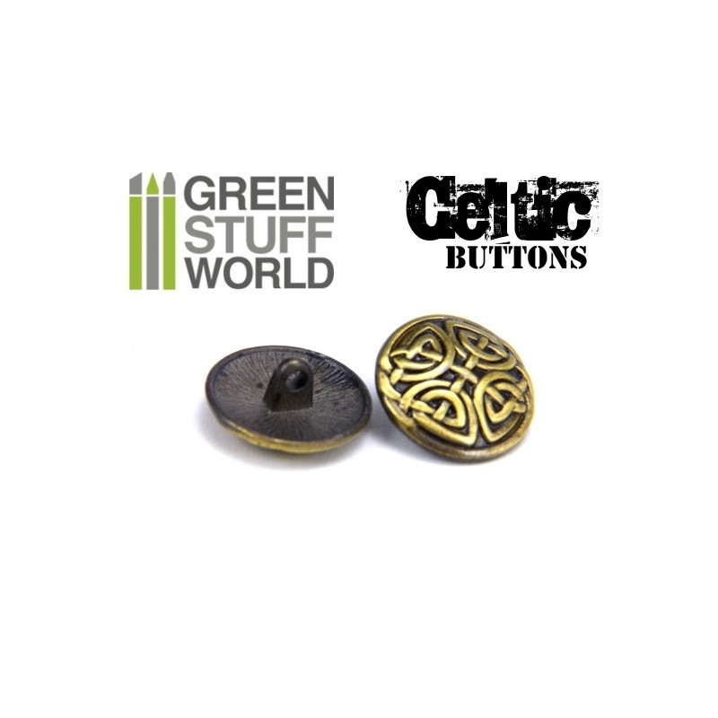 8x CELTIC eternal Knuds Buttons - Antique Gold – 5/8 inches - 17mm 2