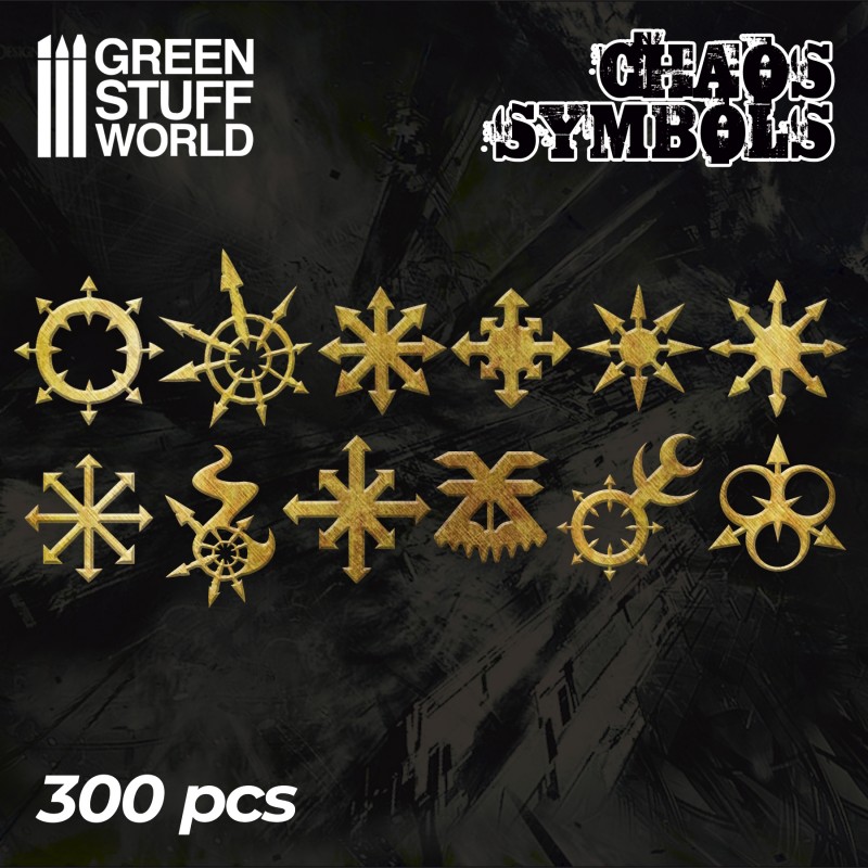 Etched Brass Chaos Runes and Symbols 1