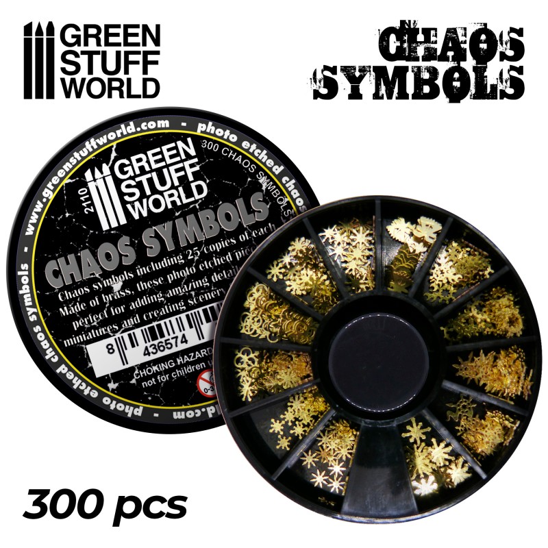 Etched Brass Chaos Runes and Symbols 2