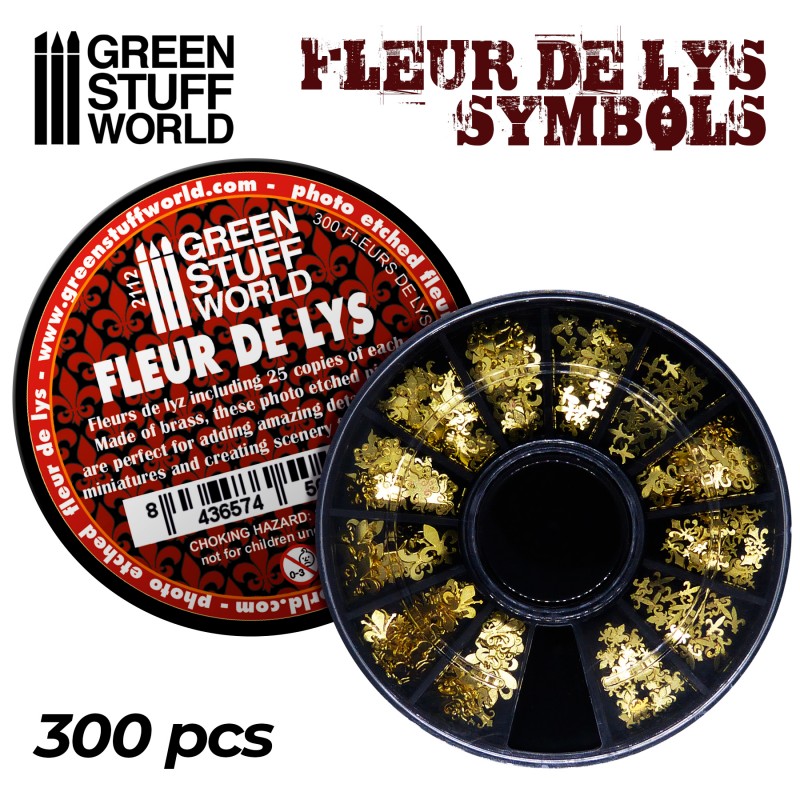 Etched Brass Fleur de Lys Symbols 2