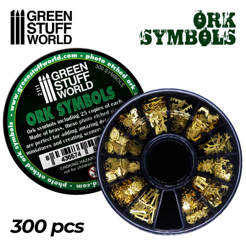 Etched Brass Ork Runes and Symbols 2
