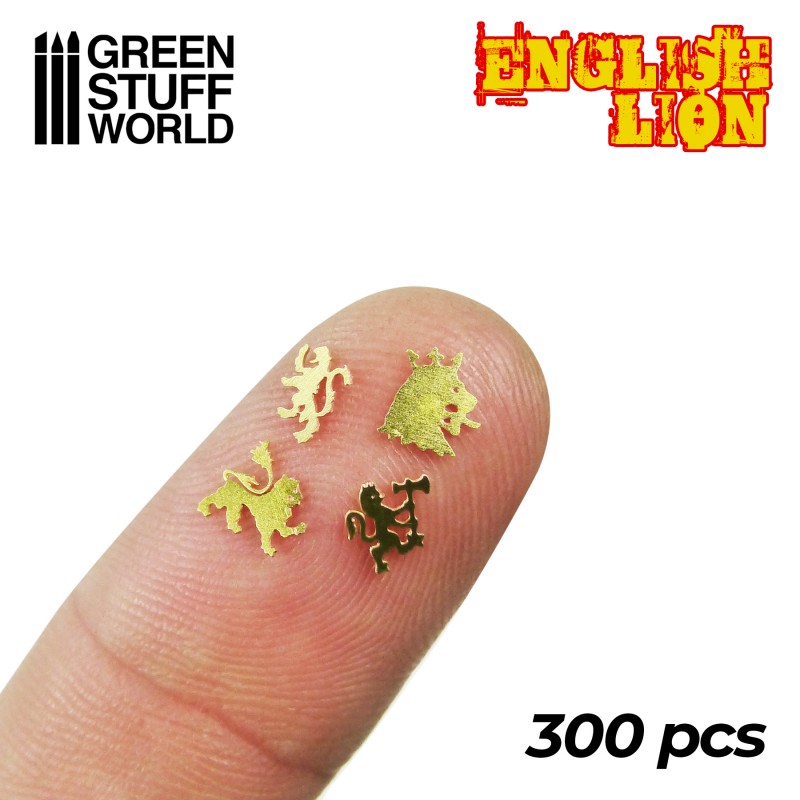 Etched Brass English Lion Symbols 2