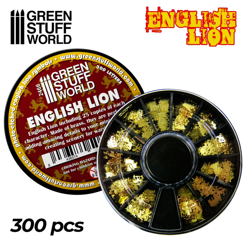 Etched Brass English Lion Symbols 3