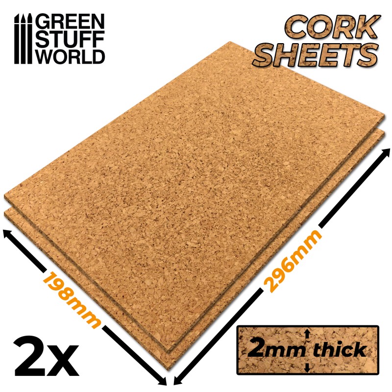 Cork Sheet in 2mm x2 1