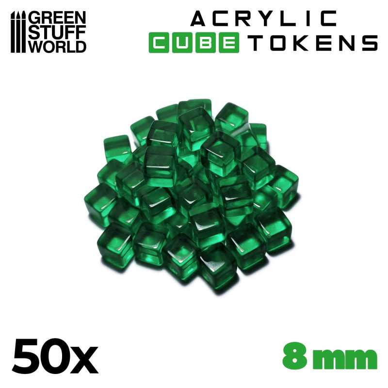 Green Cube tokens 8mm 1
