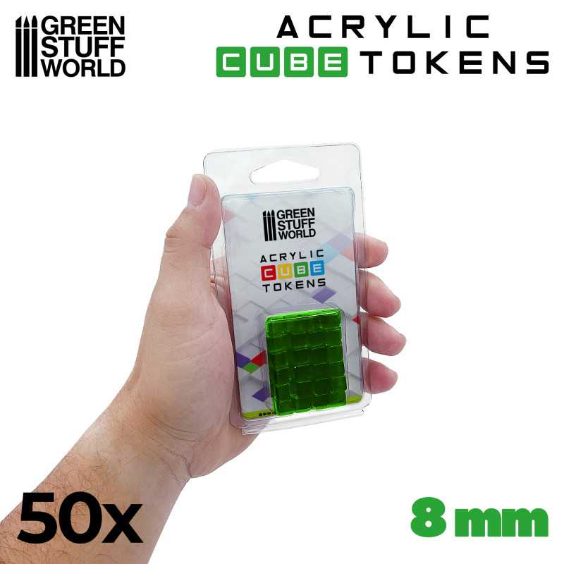 Green Cube tokens 8mm 2