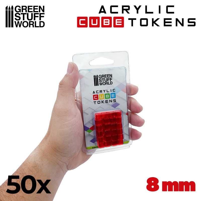 Red Cube Tokens 8mm 2