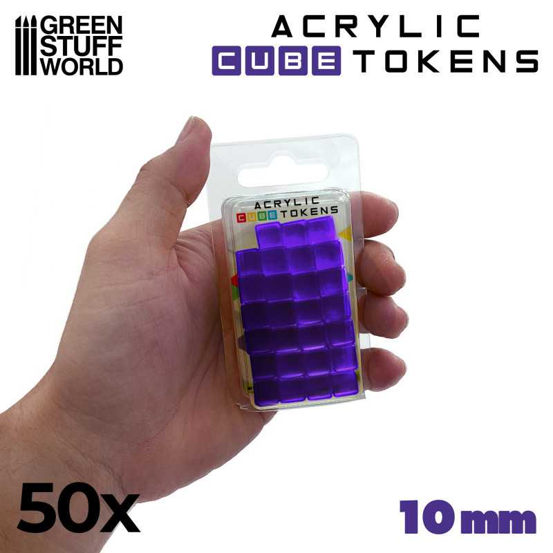 Purple Cube Tokens - 10mm 2