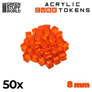 Gaming Tokens - Orange Cubes 8mm 1