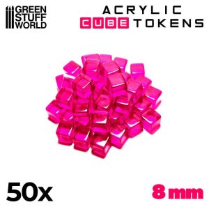 Gaming Tokens - Pink Cubes 8mm 1