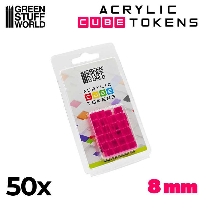 Gaming Tokens - Pink Cubes 8mm 2
