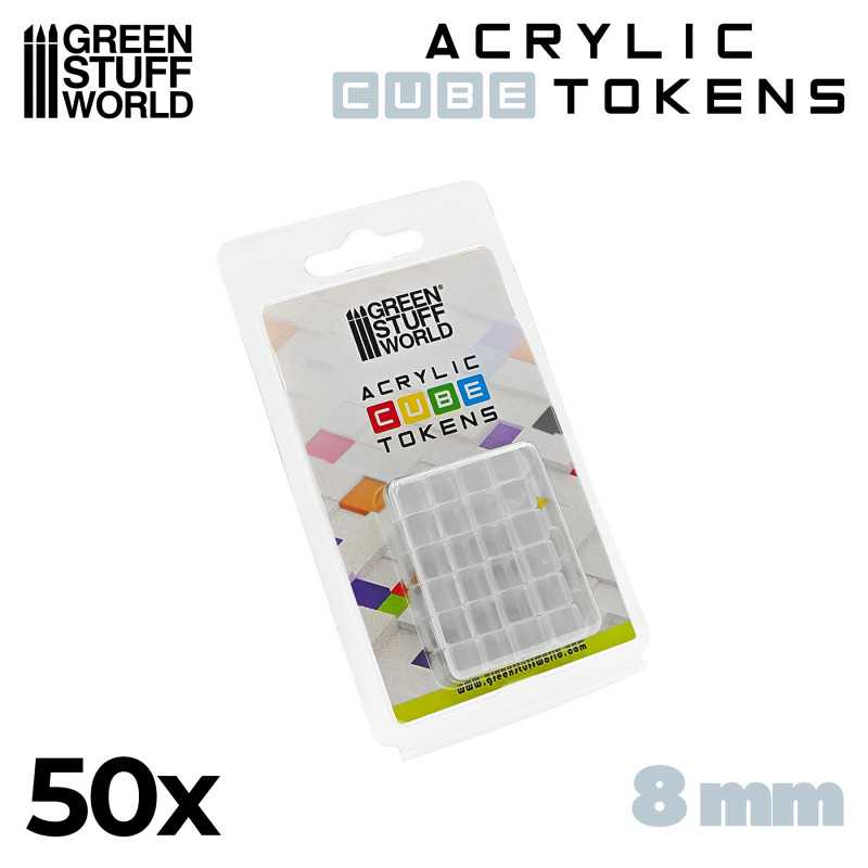 Gaming Tokens - Transparent Cubes 8mm 2