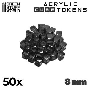 Gaming Tokens - Black Cubes 8mm 1