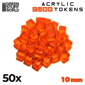 Gaming Tokens - Orange Cubes 10mm 1