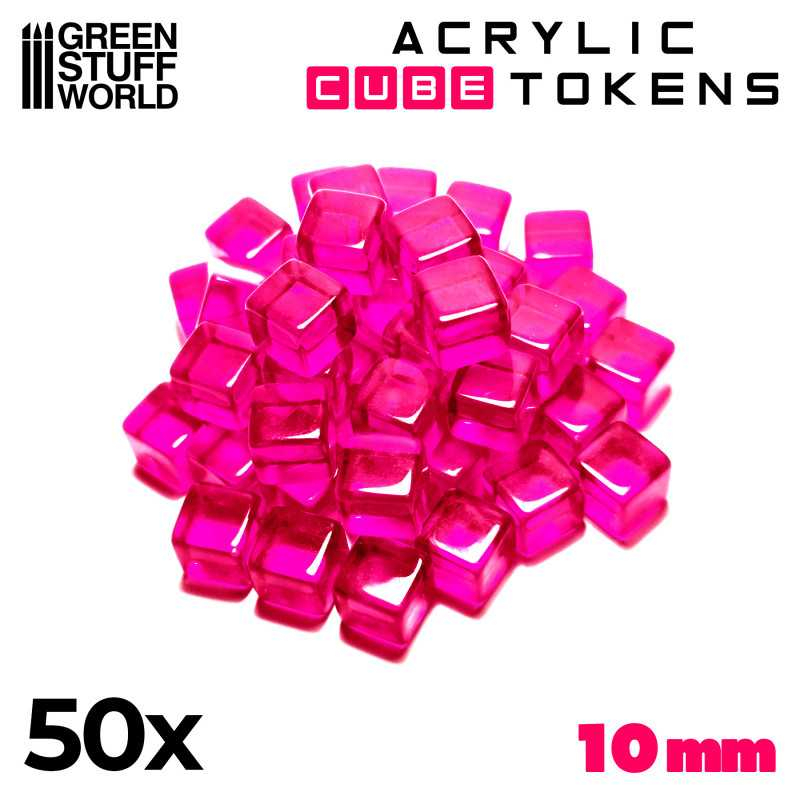 Gaming Tokens - Pink Cubes 10mm 1