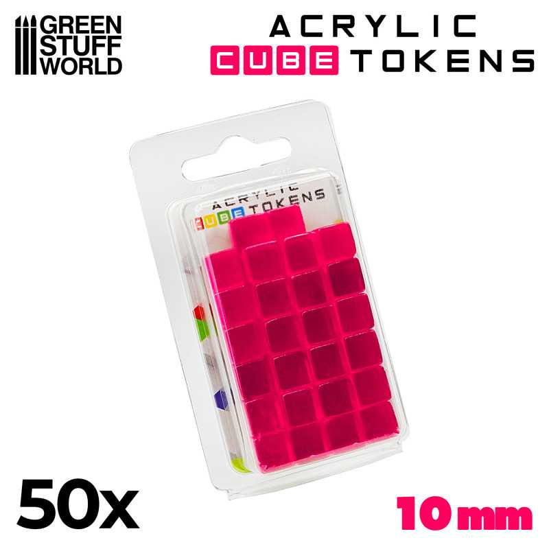 Gaming Tokens - Pink Cubes 10mm 2
