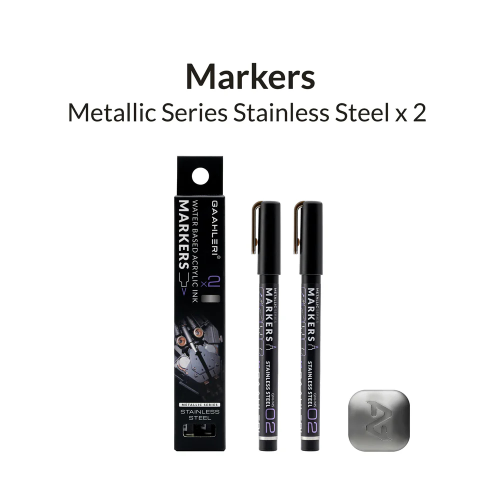 Metallic Series Markers - Stainless Steel (2) 1