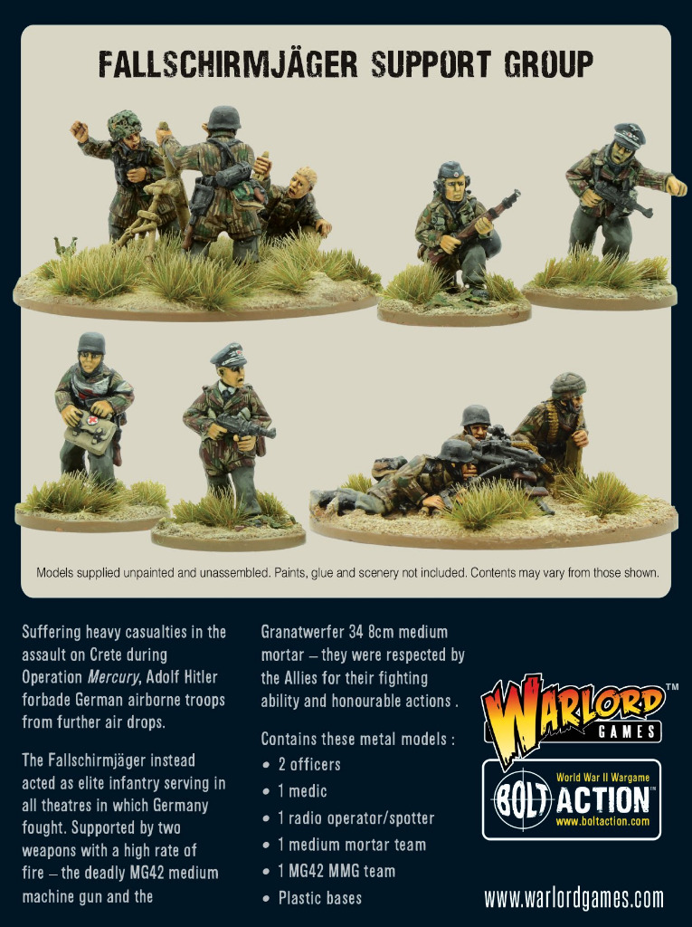 German Fallschirmj�ger Support Group (HQ, Mortar & MMG) 3