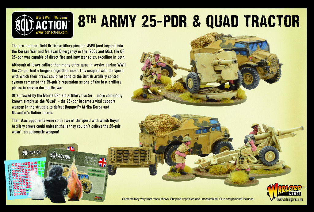 British 8th Army 25-pdr Light Artillery, Quad tractor & Limber 4
