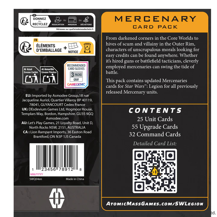 Star Wars: Legion - Mercenary Card Pack 2