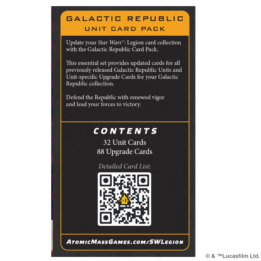 Star Wars: Legion - Galactic Republic Card Pack 2