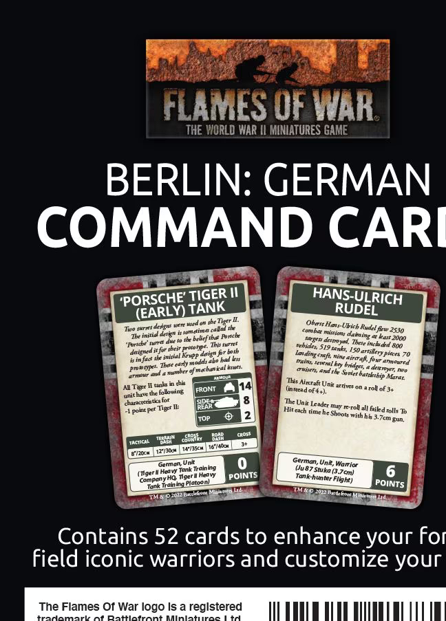 Berlin: German Command Cards (52x cards) 2